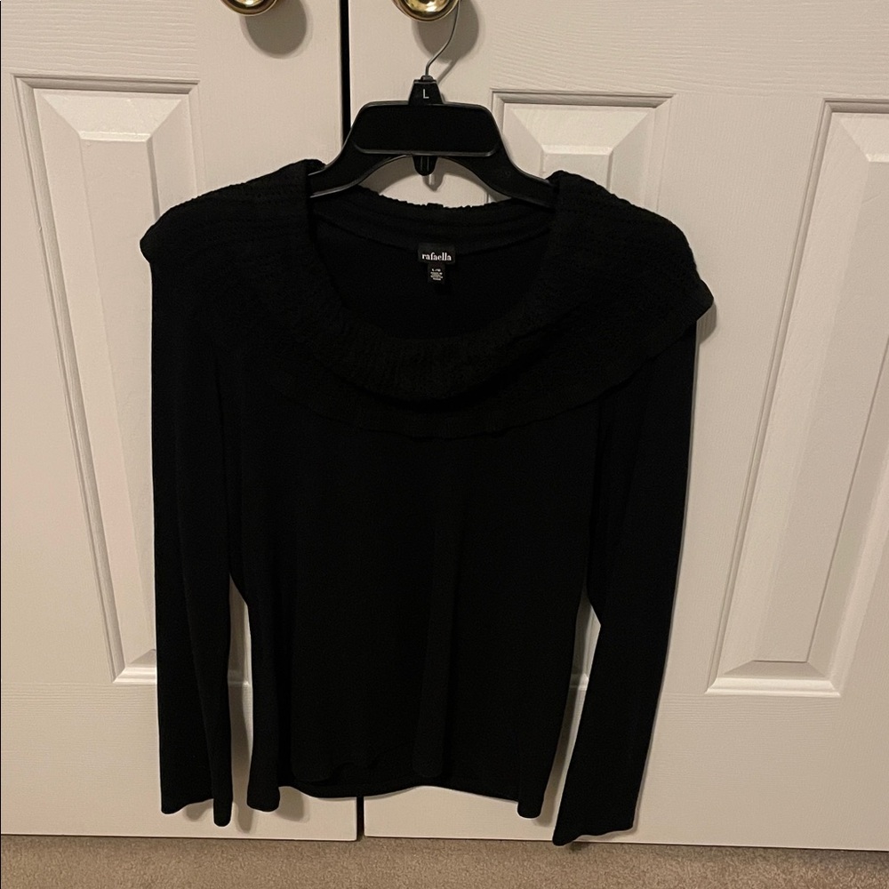 Rafaella Women's Black Cowl Neck Sweater Large (Like New)